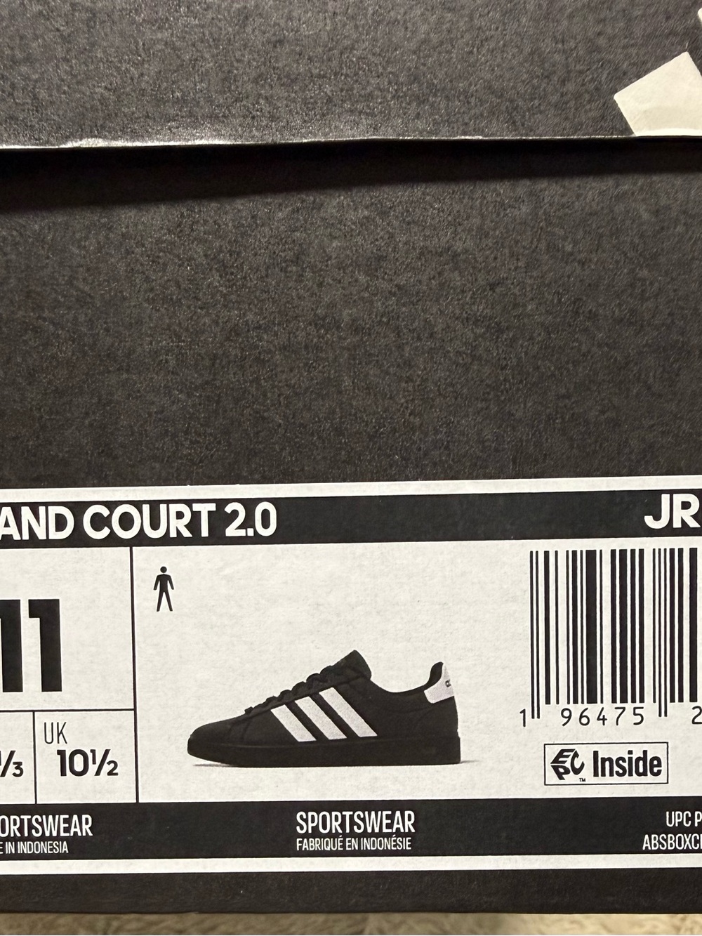 Adidas Black and White Cloudfoam Grand Court 2.0 Men’s Size 11 - Picture 4 of 9